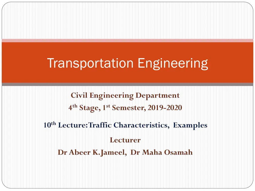 transportation engineering n.w