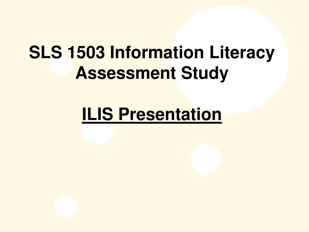 sls 1503 information literacy assessment study n.w