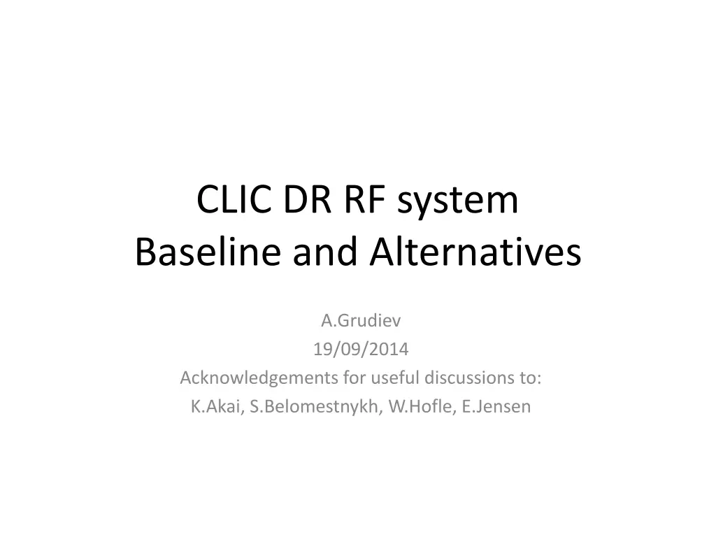 clic dr rf system baseline and alternatives n.w