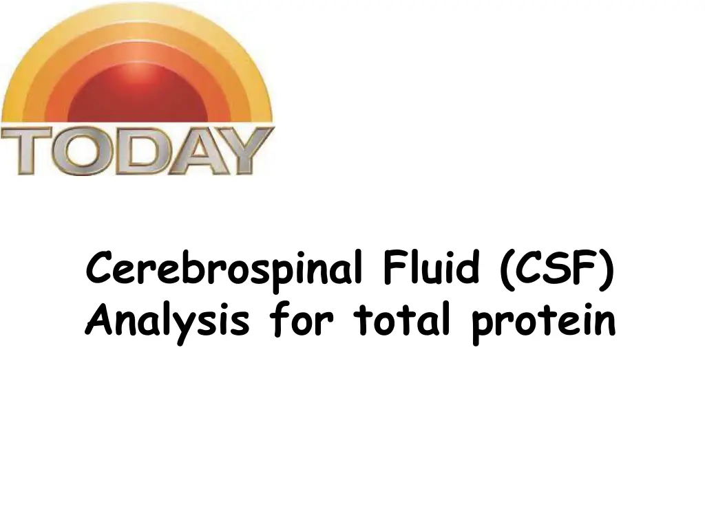 cerebrospinal fluid csf analysis for total protein n.w