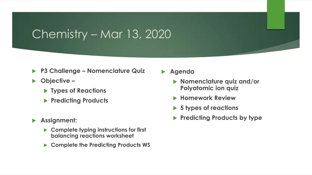 chemistry mar 13 2020 n.w