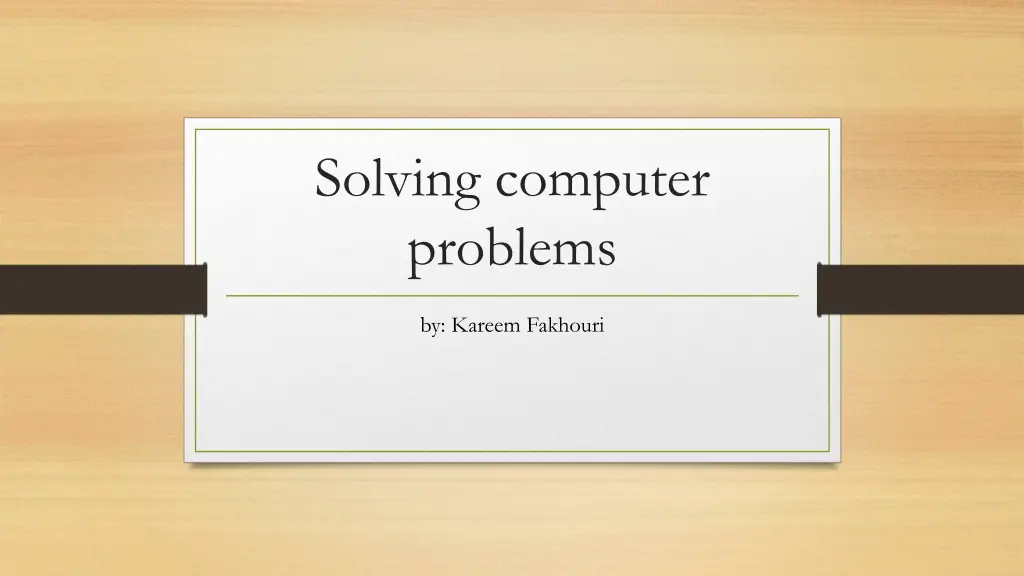 solving computer problems n.w
