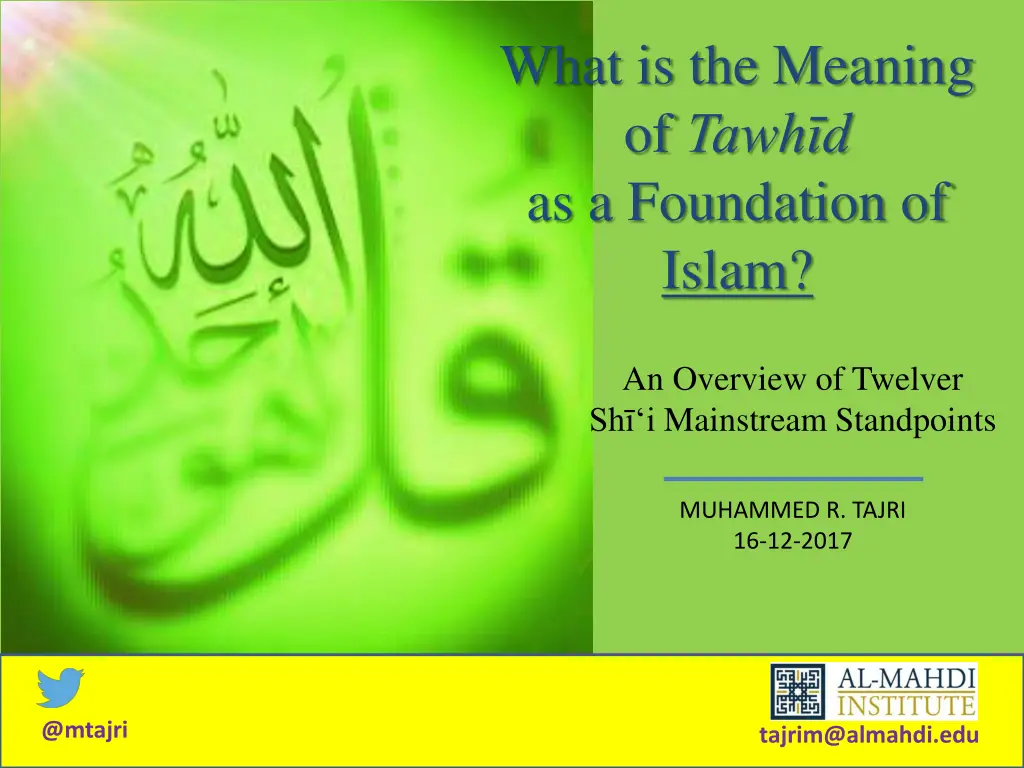 what is the meaning of tawh d as a foundation n.w