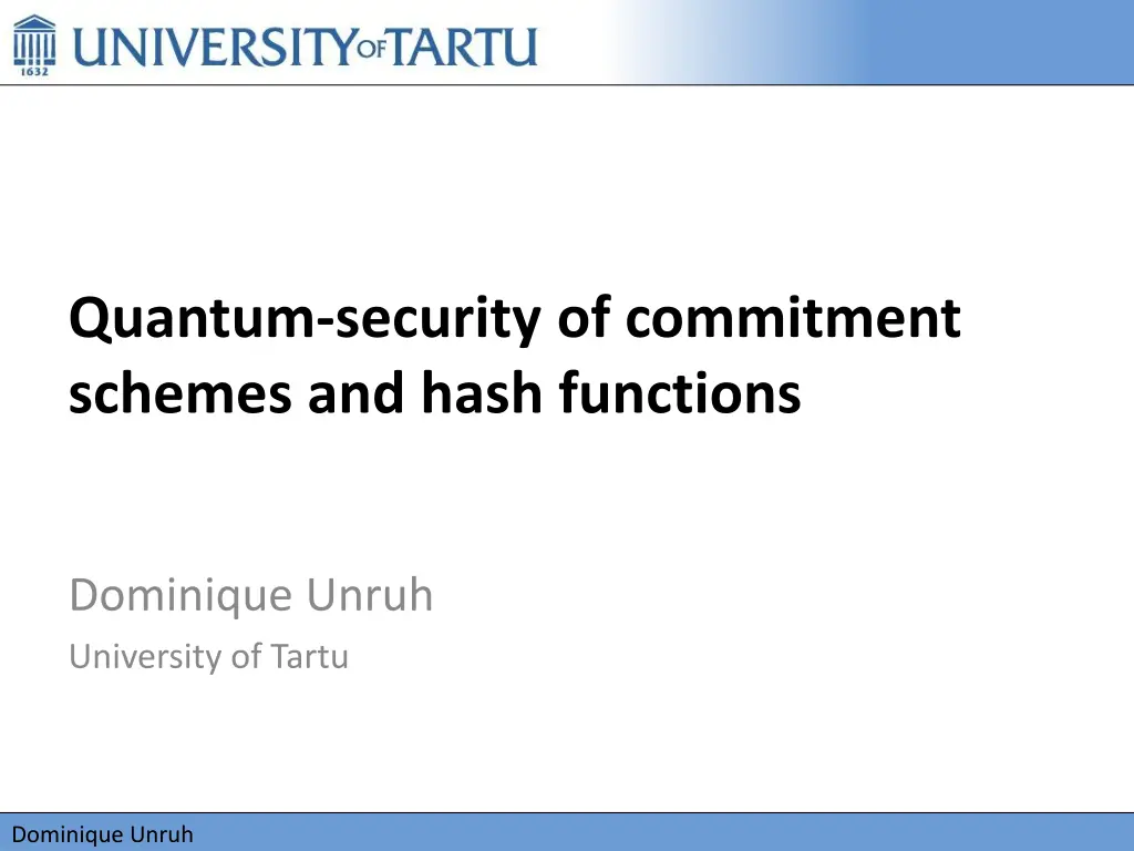 quantum security of commitment schemes and hash n.w