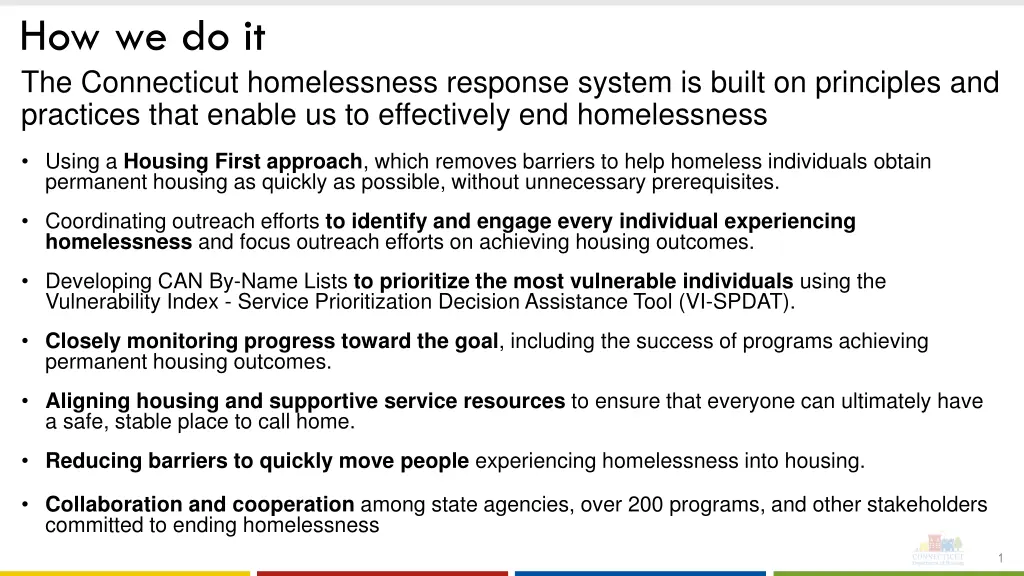 how we do it the connecticut homelessness n.w