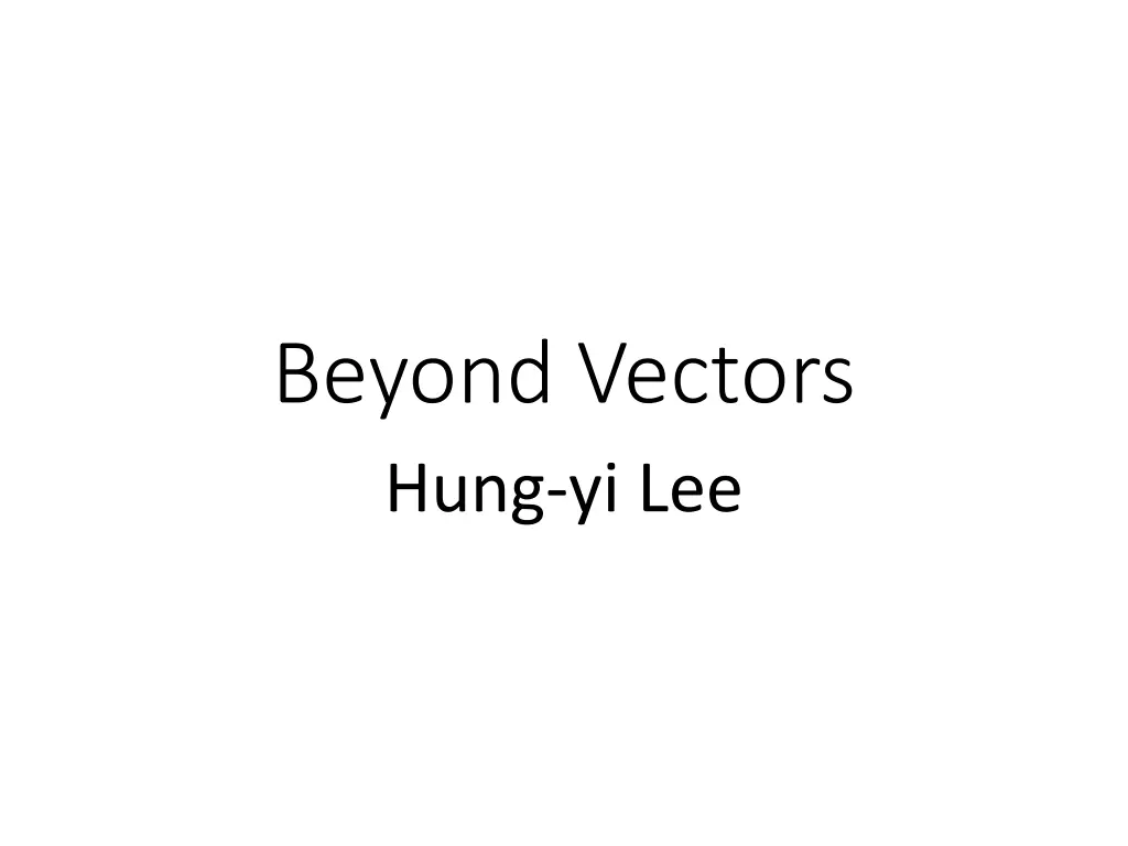 beyond vectors hung yi lee n.w