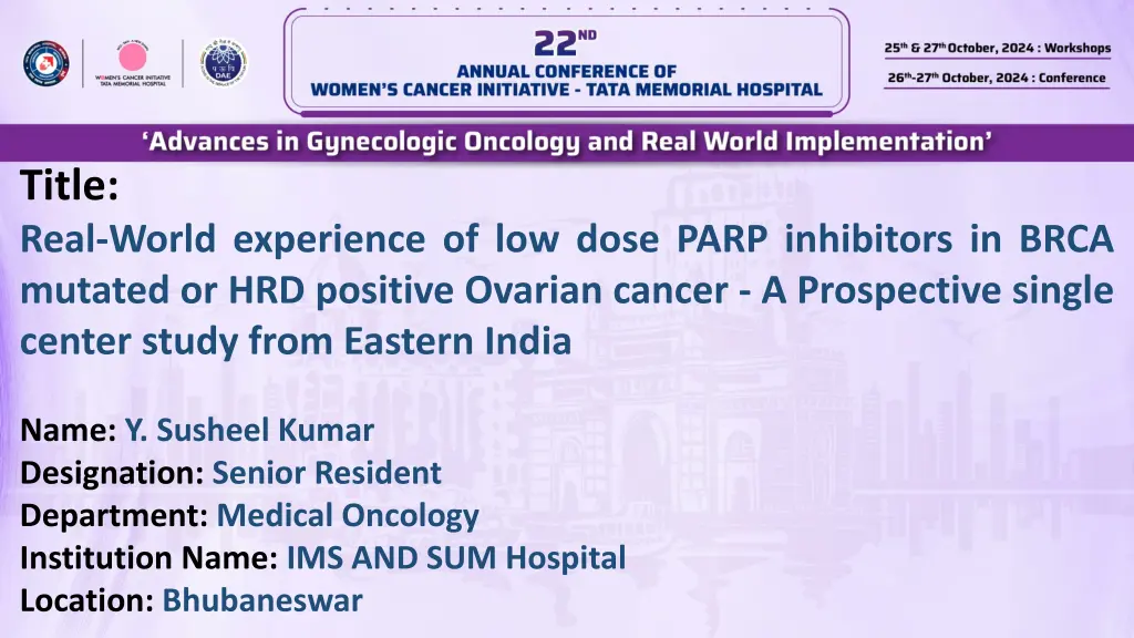 title real world experience of low dose parp n.w