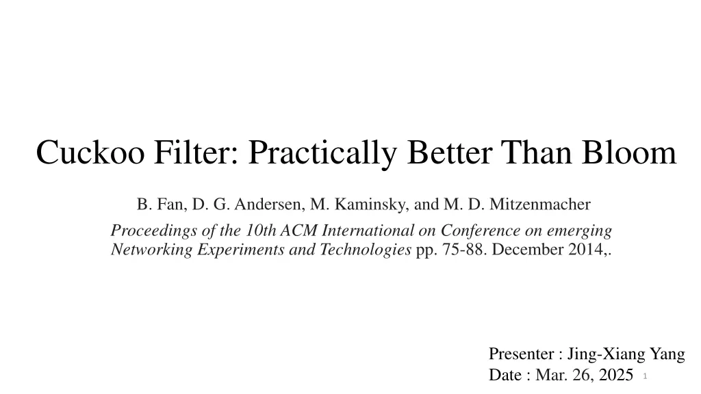 cuckoo filter practically better than bloom n.w