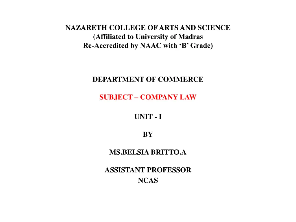 nazareth college of arts and science affiliated n.w