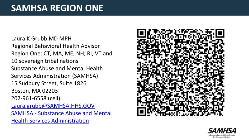 samhsa region one n.w