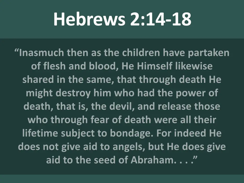 hebrews 2 14 18 n.w