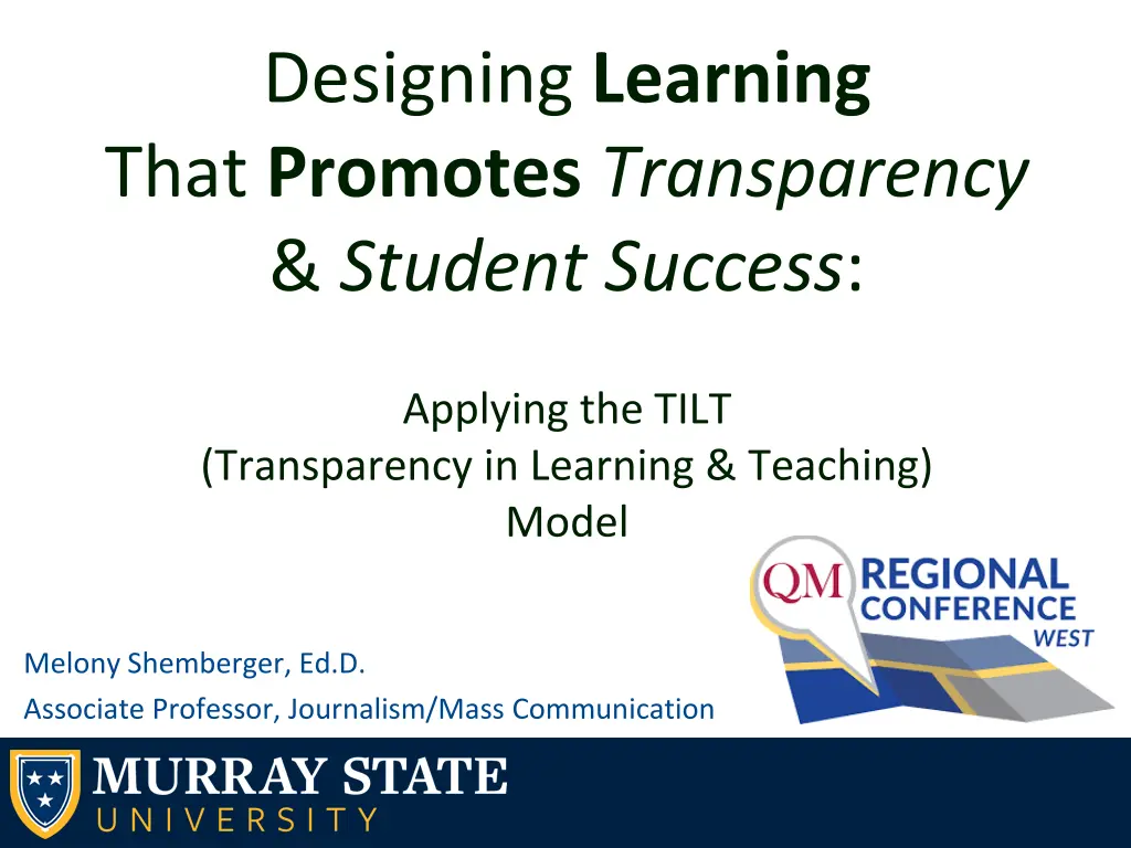 designing learning that promotes transparency n.w