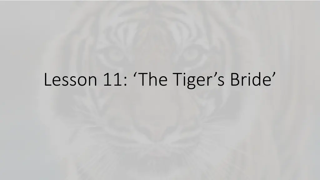 lesson 11 the tiger s bride n.w