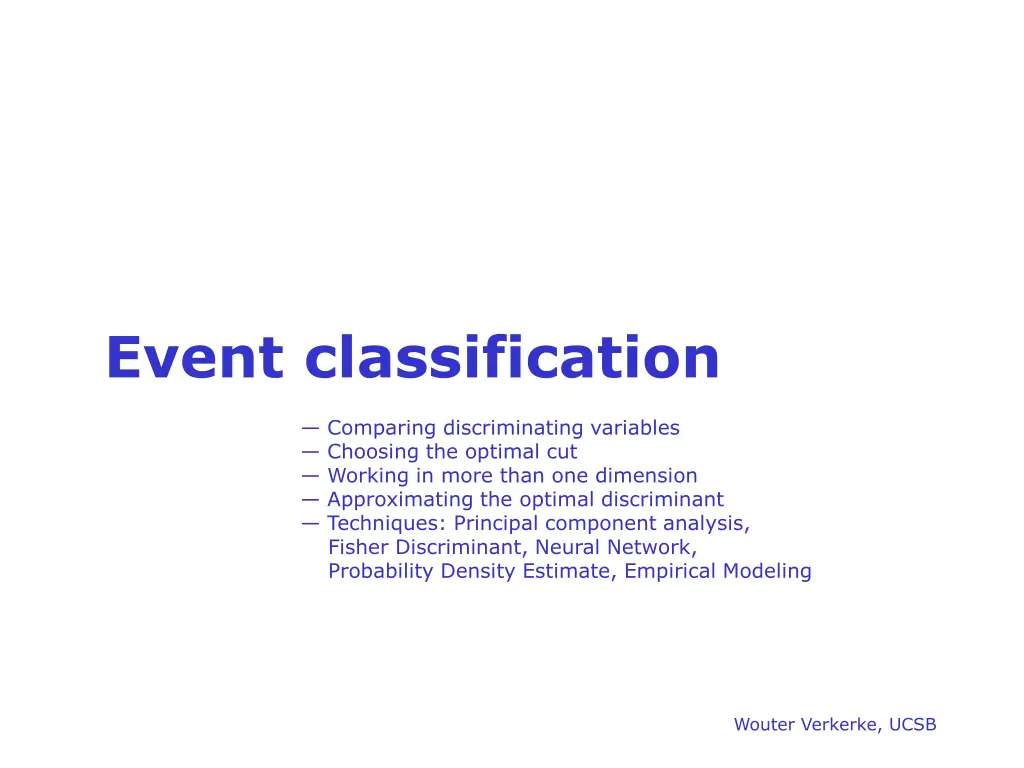 event classification n.w
