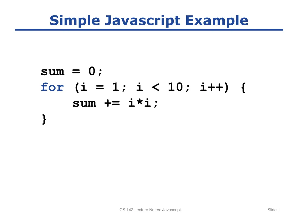 simple javascript example n.w