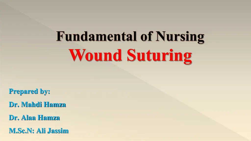 fundamental of nursing wound suturing n.w