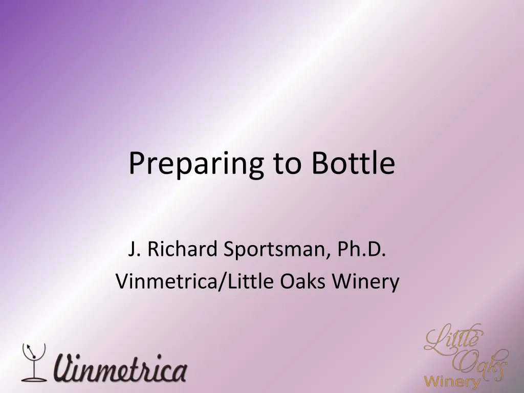 preparing to bottle n.w