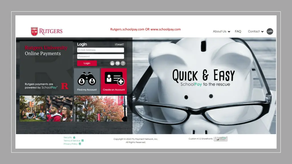 rutgers schoolpay com or www schoolpay com n.w