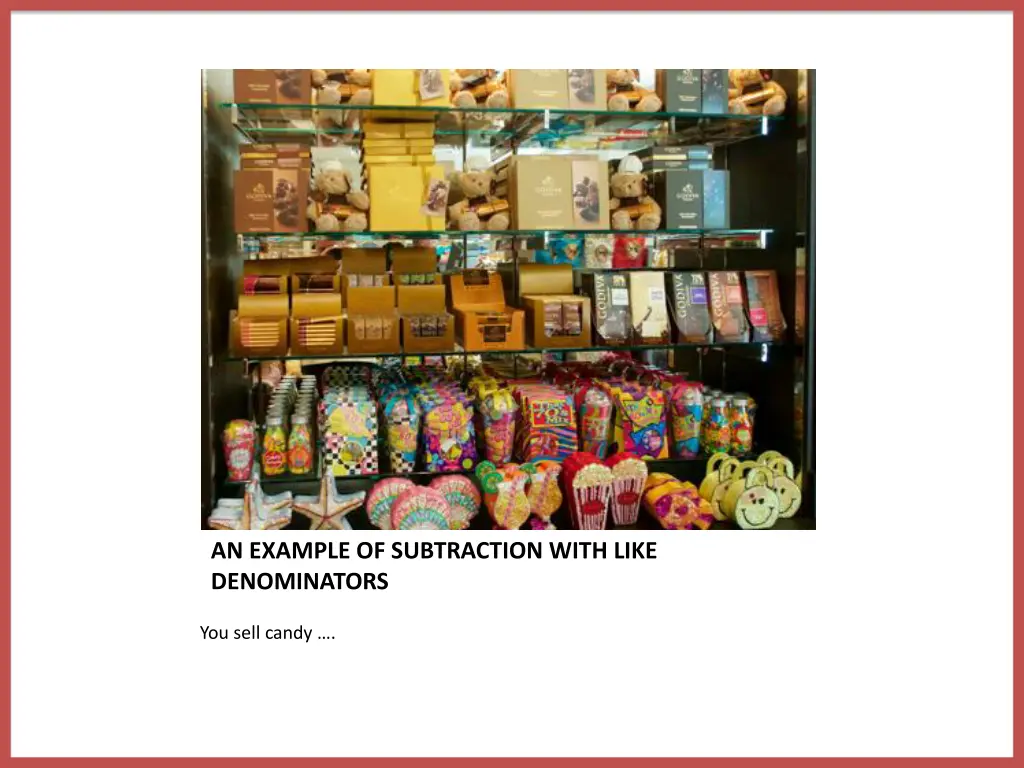 an example of subtraction with like denominators n.w