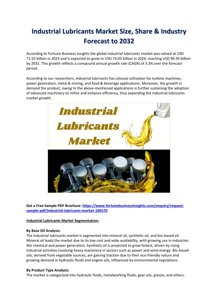 industrial lubricants market size share industry n.w