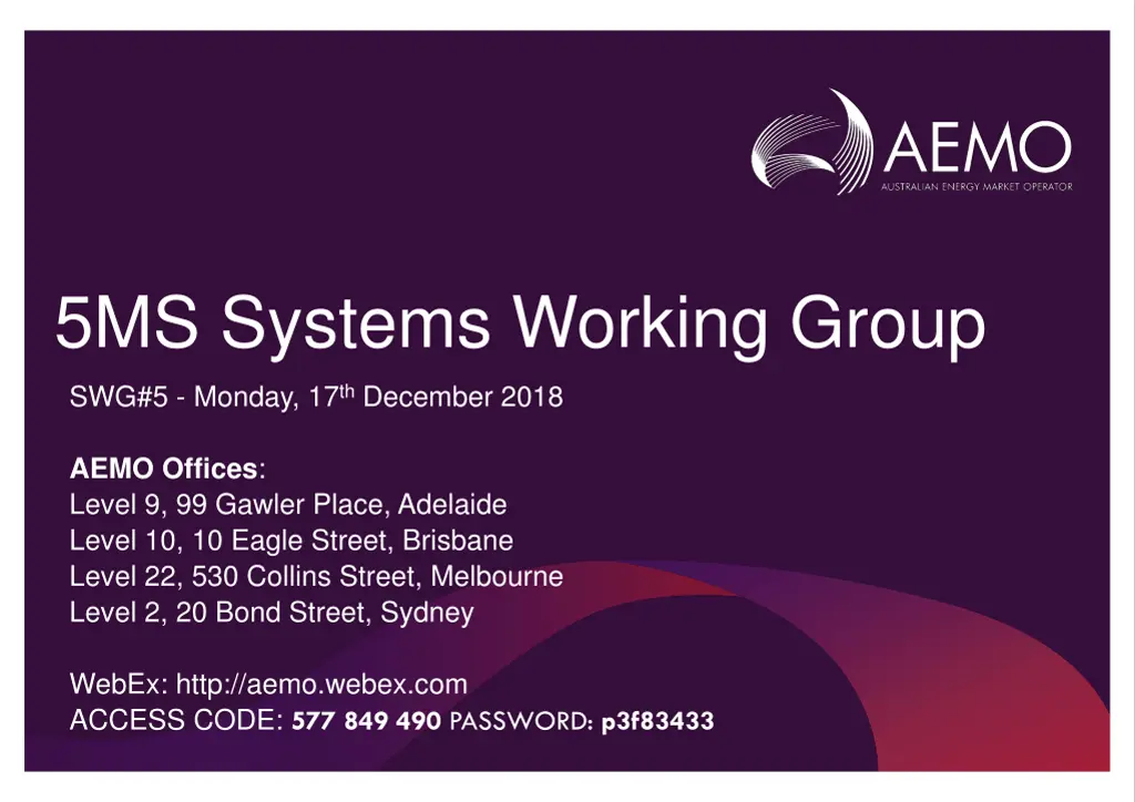 5ms systems working group n.w