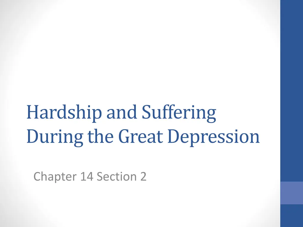hardship and suffering during the great depression n.w