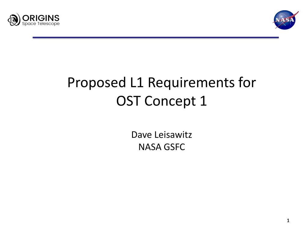 proposed l1 requirements for ost concept 1 n.w