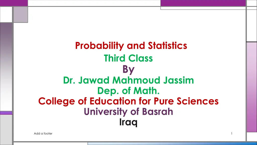 probability and statistics third class n.w