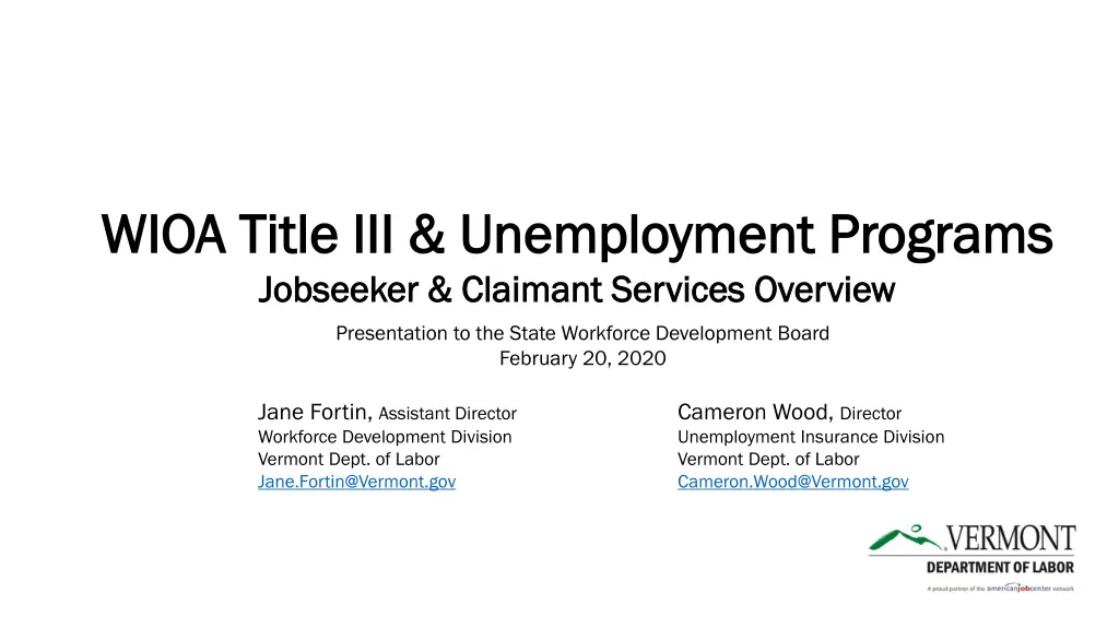 wioa title iii unemployment programs wioa title n.w