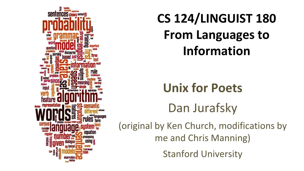 cs 124 linguist 180 from languages to information n.w