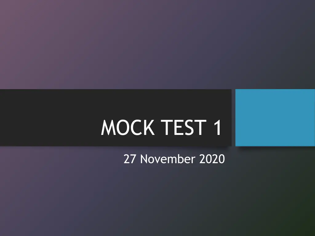 mock test 1 n.w