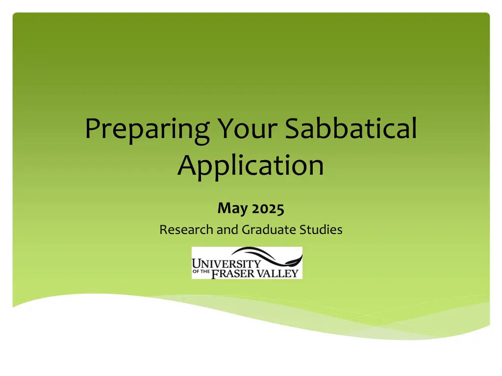 preparing your sabbatical application n.w