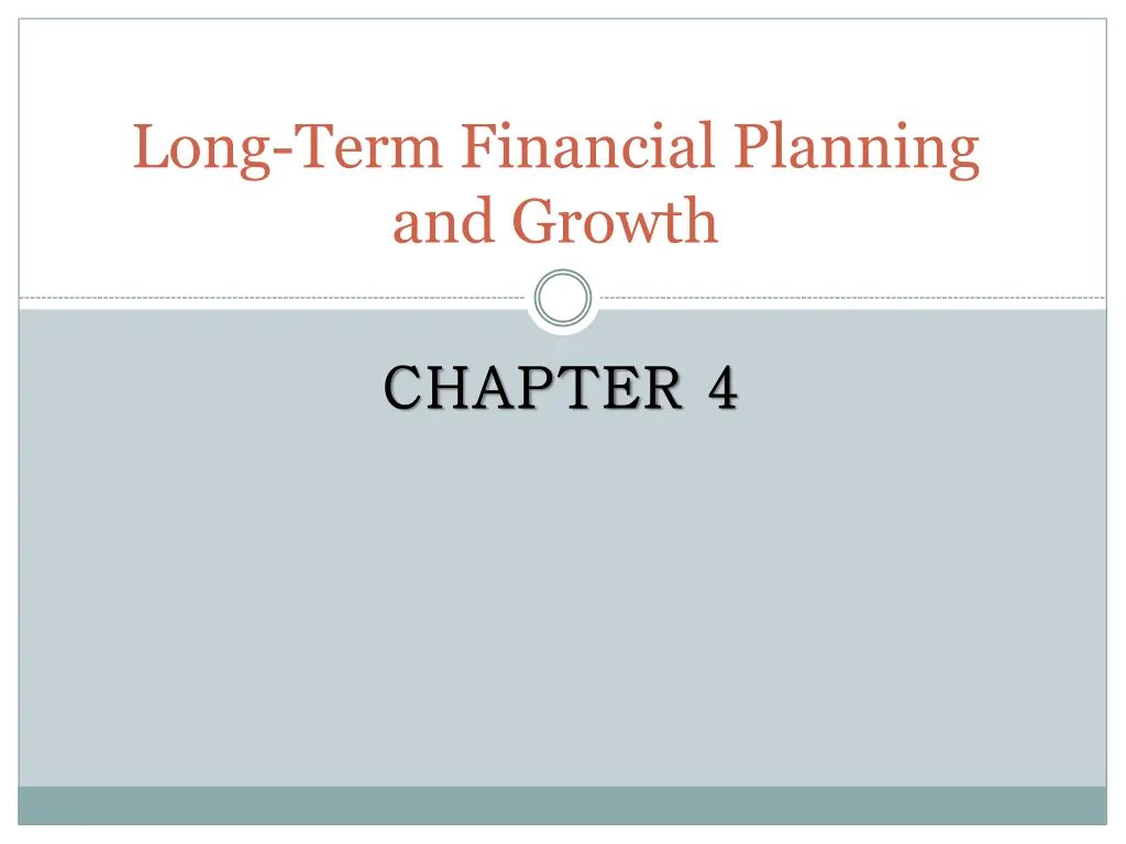 long term financial planning and growth n.w
