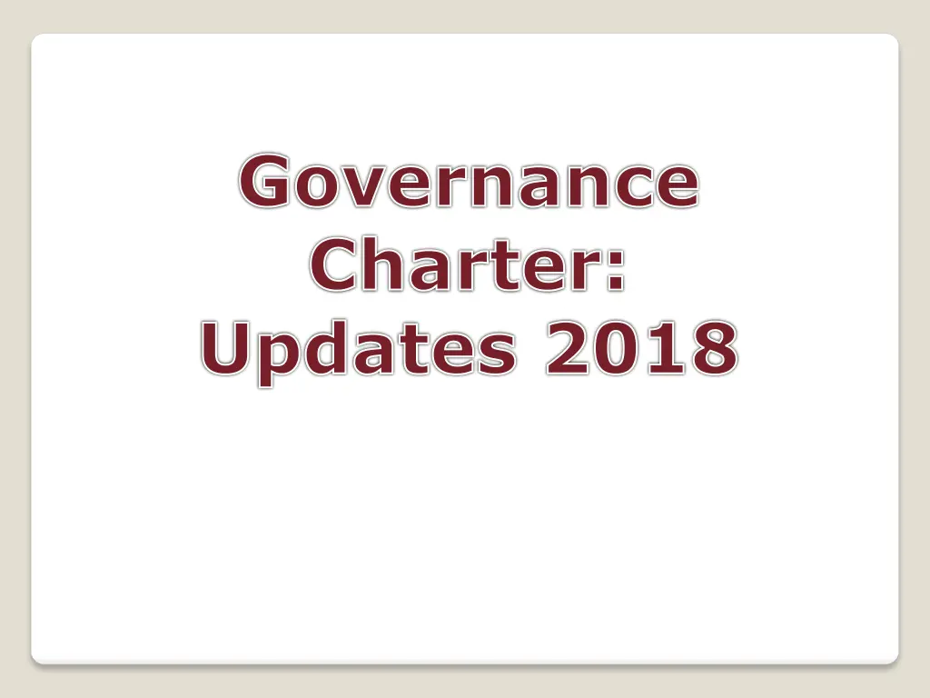 governance charter updates 2018 n.w