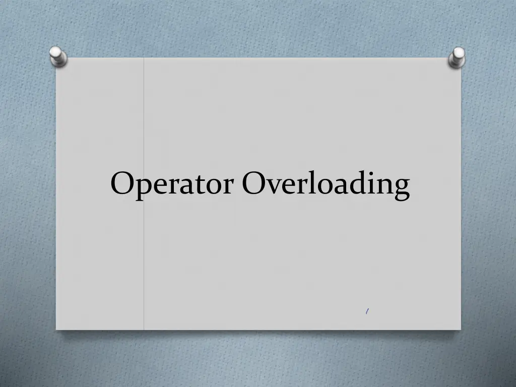 operator overloading n.w