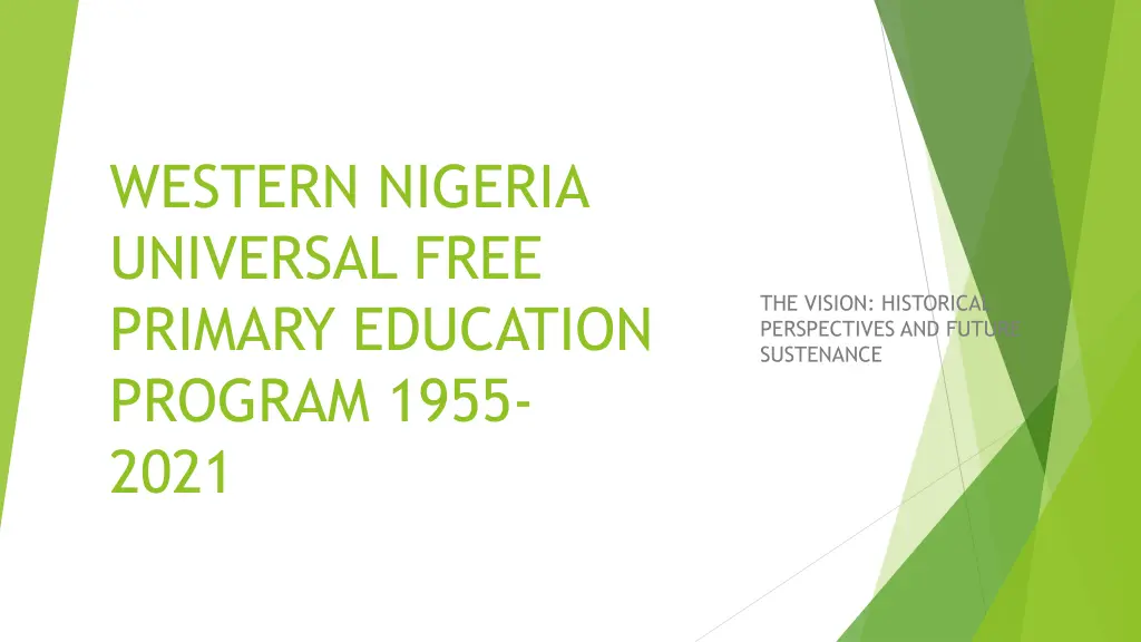 western nigeria universal free primary education n.w