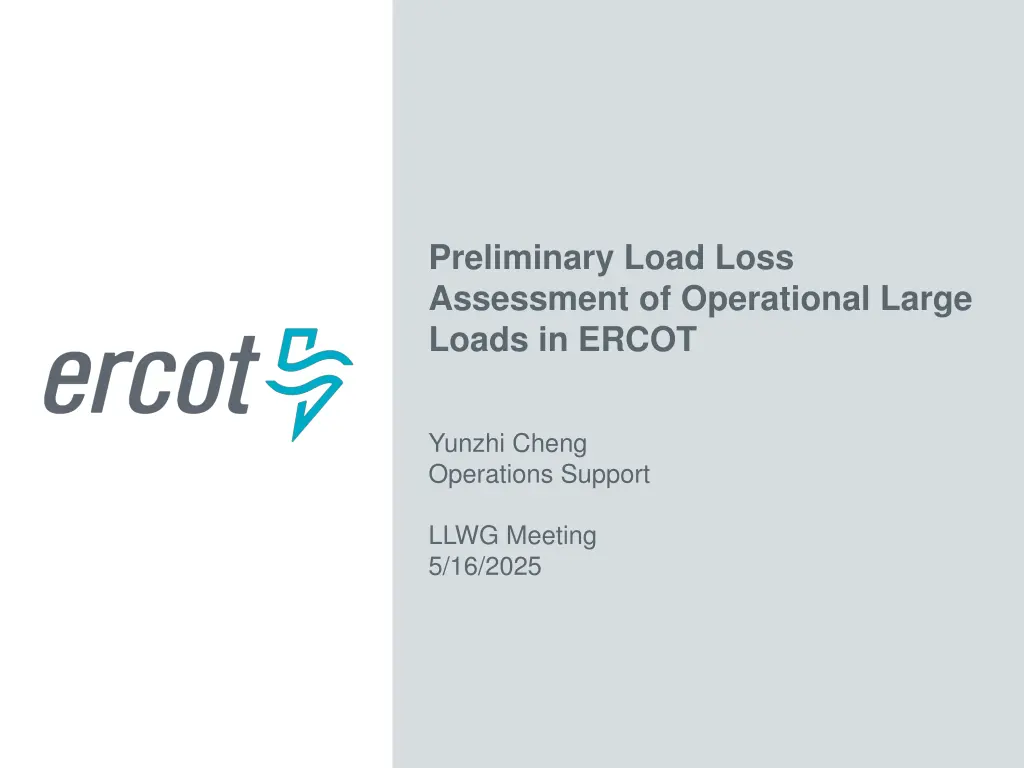 preliminary load loss assessment of operational n.w