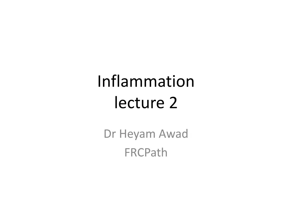 inflammation lecture 2 n.w