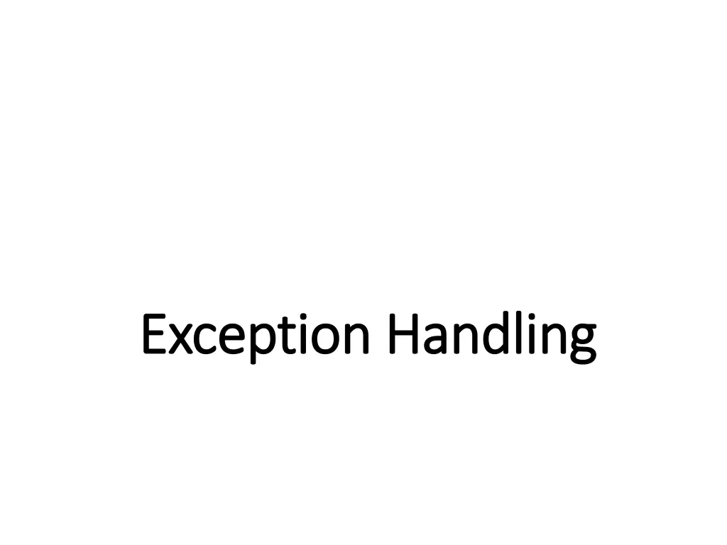 exception handling exception handling n.w