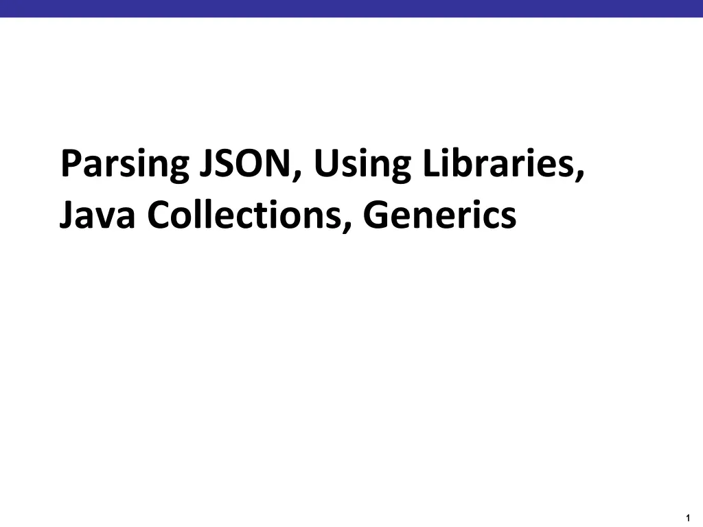 parsing json using libraries java collections n.w