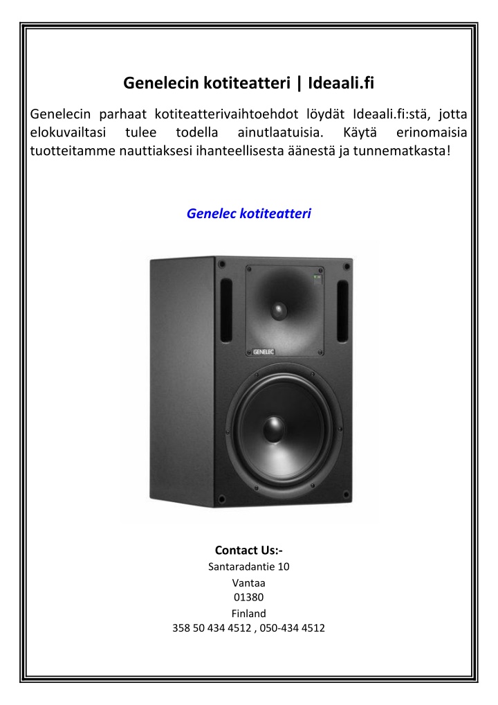 genelecin kotiteatteri ideaali fi n.w