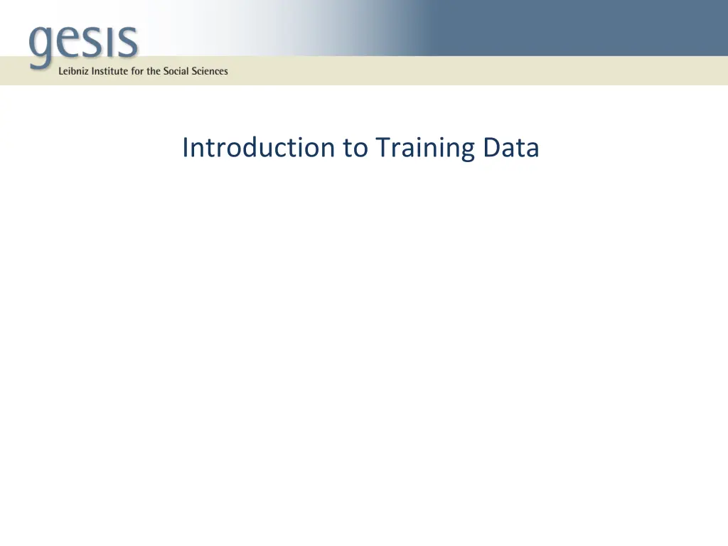 introduction to training data n.w