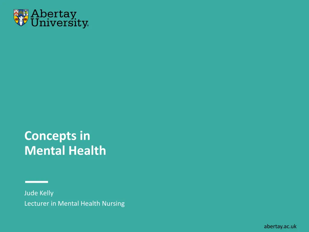 concepts in mental health n.w