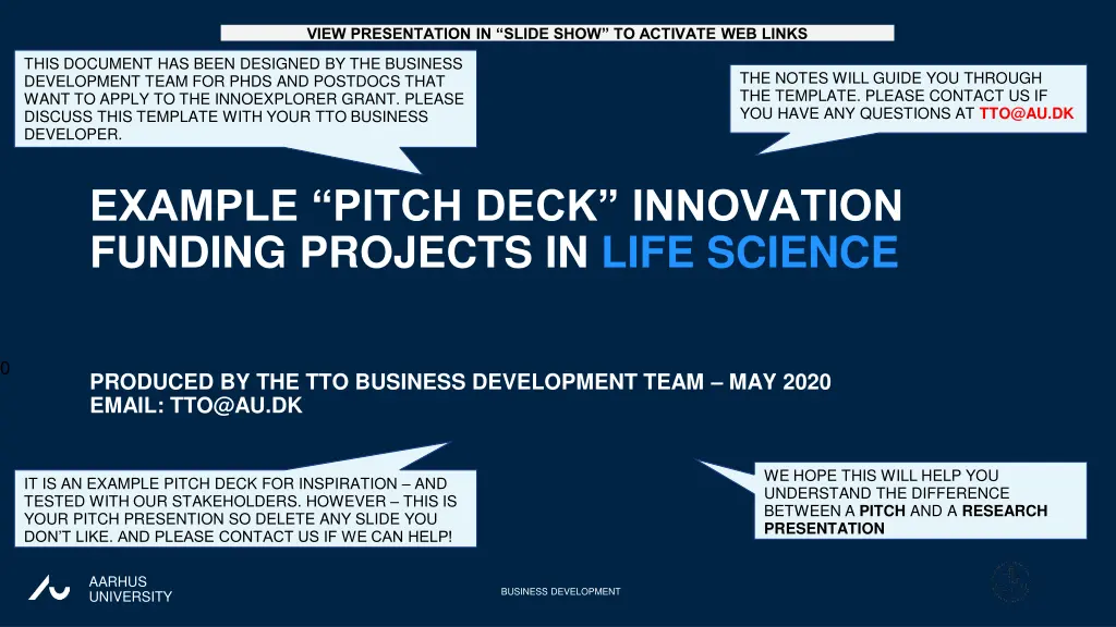 view presentation in slide show to activate n.w