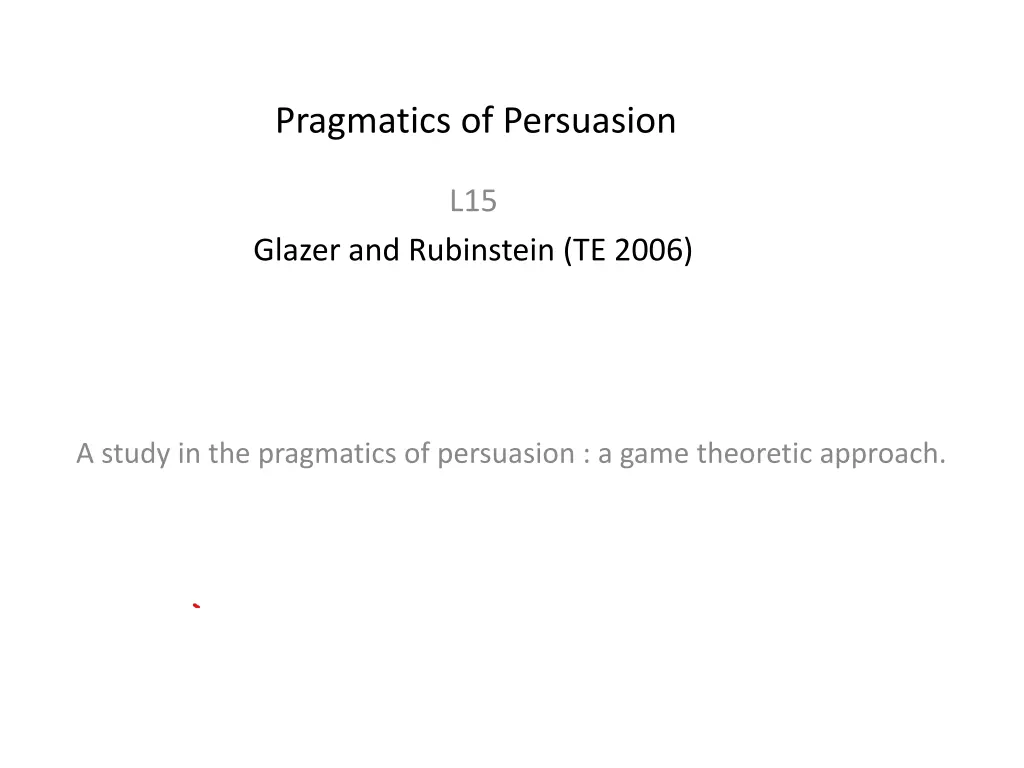 pragmatics of persuasion n.w