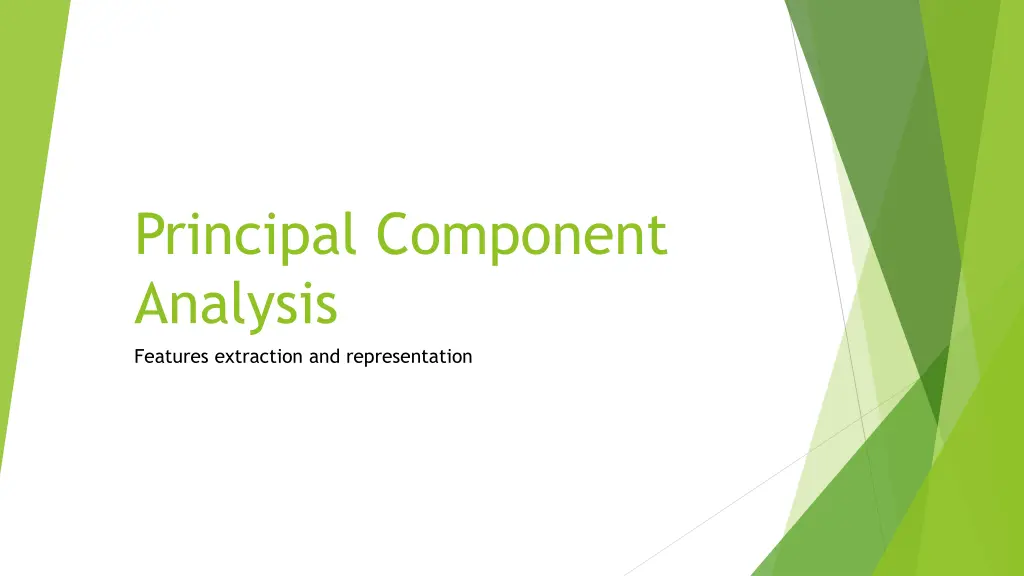 principal component analysis features extraction n.w