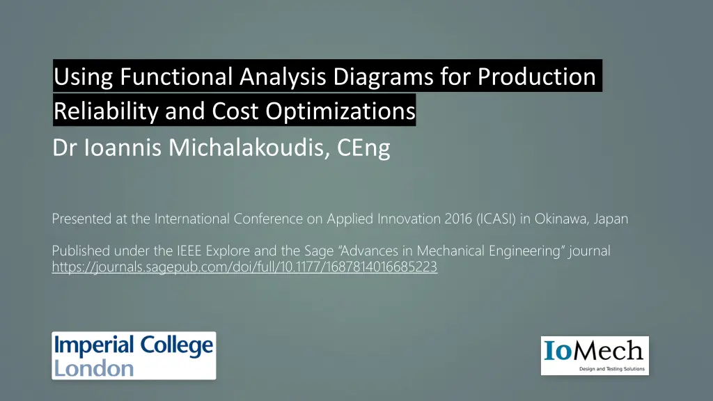using functional analysis diagrams for production n.w