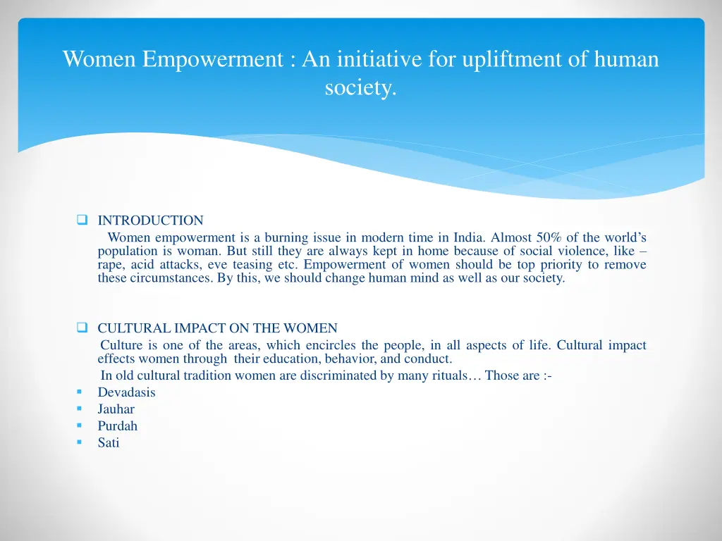 women empowerment an initiative for upliftment n.w