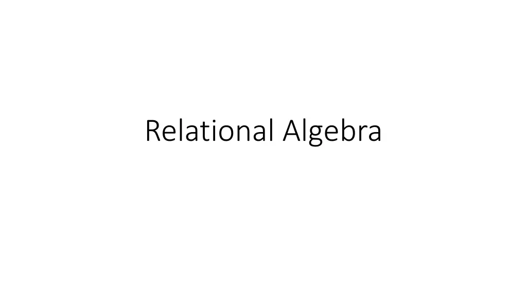 relational algebra n.w