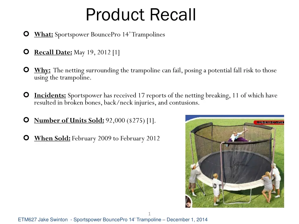 product recall n.w